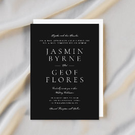 Invitación Elegant Classic Modern Black Formal Wedding