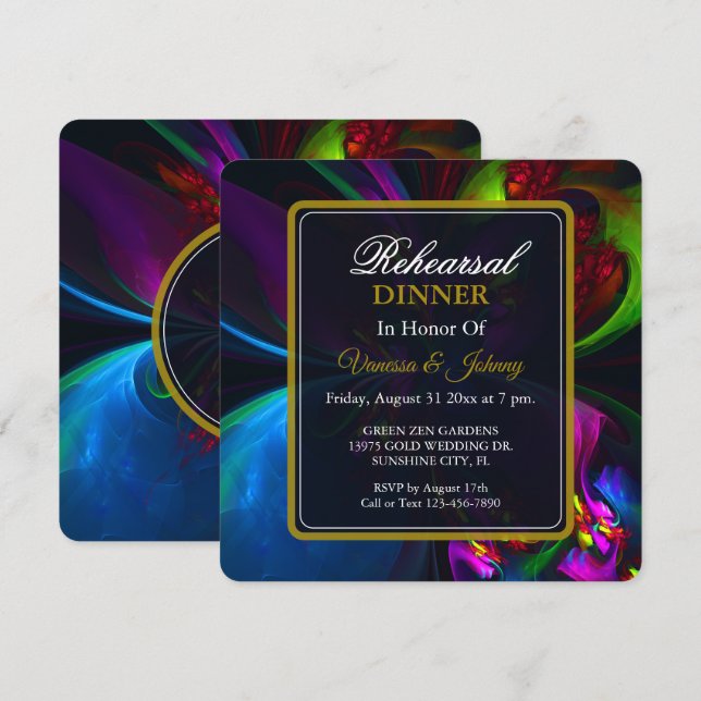 Invitación Elegant Classic Modern Floral Pattern #902 Wedding (Anverso / Reverso)