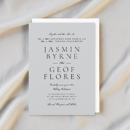 Invitación Elegant Classic Modern Gray Formal Wedding