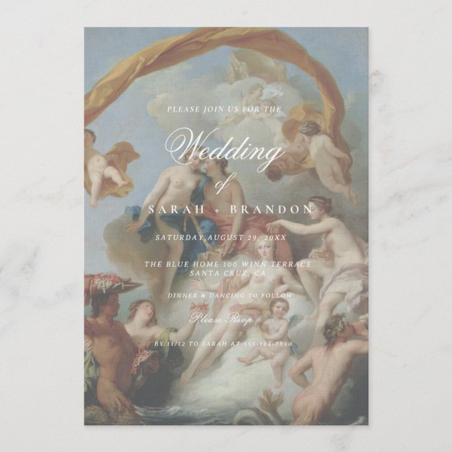 Invitación Elegant Classic Old painting Wedding (Anverso)
