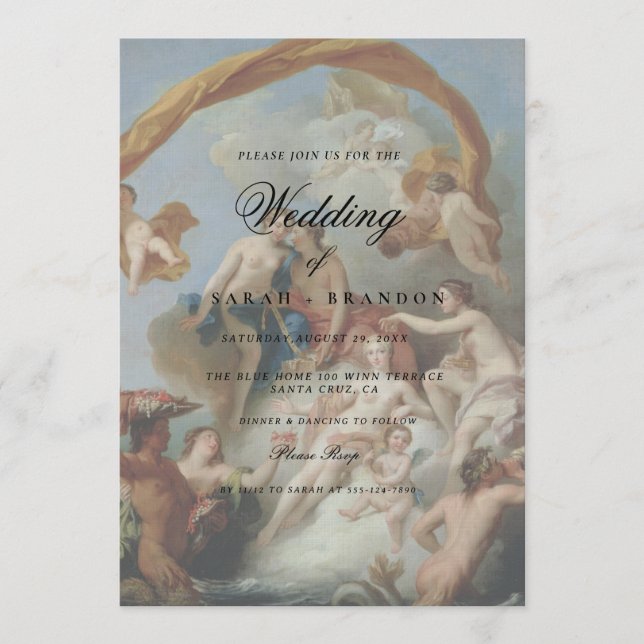 Invitación Elegant Classic Old painting Wedding (Anverso)