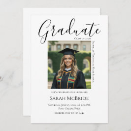 Invitación Elegant Classic One Photo Graduation Invitation