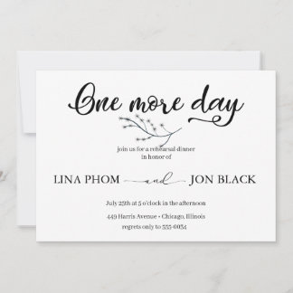 Invitación Elegant Classic Script Rehearsal Dinner Invitation