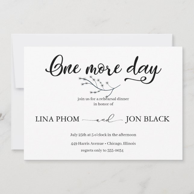 Invitación Elegant Classic Script Rehearsal Dinner Invitation (Anverso)