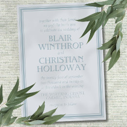 Invitación Elegant Coastal Blue Modern Wedding Invitation