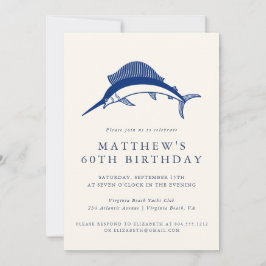 Invitación Elegant Coastal Fisherman Adult Birthday Party 