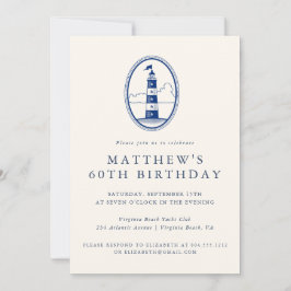 Invitación Elegant Coastal Lighthouse Adult Birthday Party 