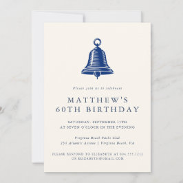 Invitación Elegant Coastal Ships Bell  Adult Birthday Party 
