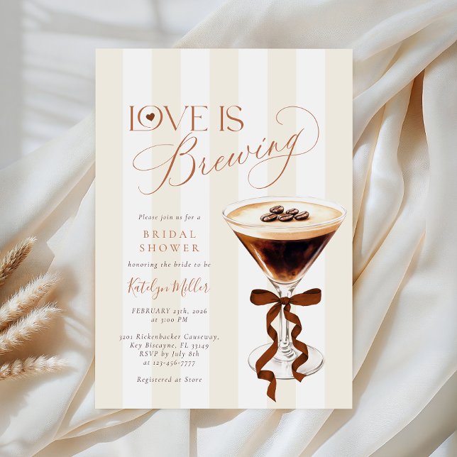 Invitación Elegant Coffe Bow Bridal Shower  (Subido por el creador)