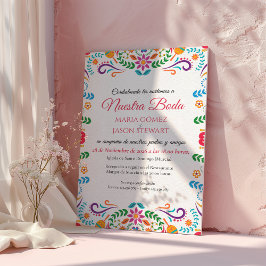 Invitación Elegant Colorful Floral Fiesta Spanish Wedding