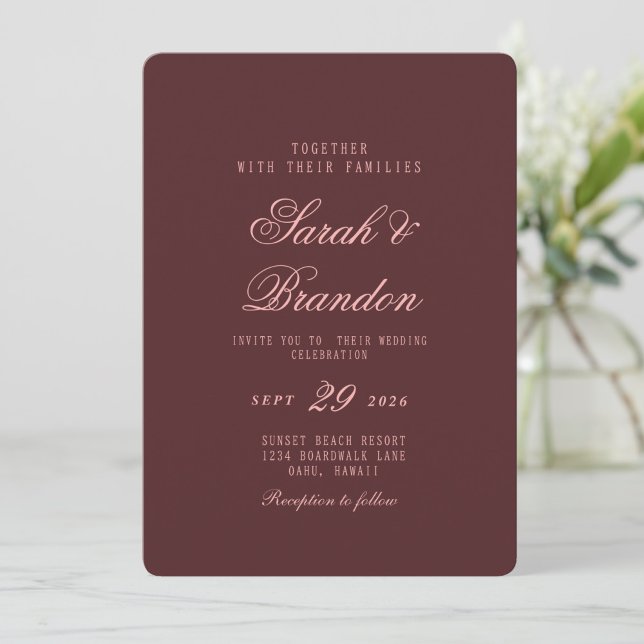 Invitación Elegant Colorful Minimal Script Wedding Invitation (Subido por el creador)