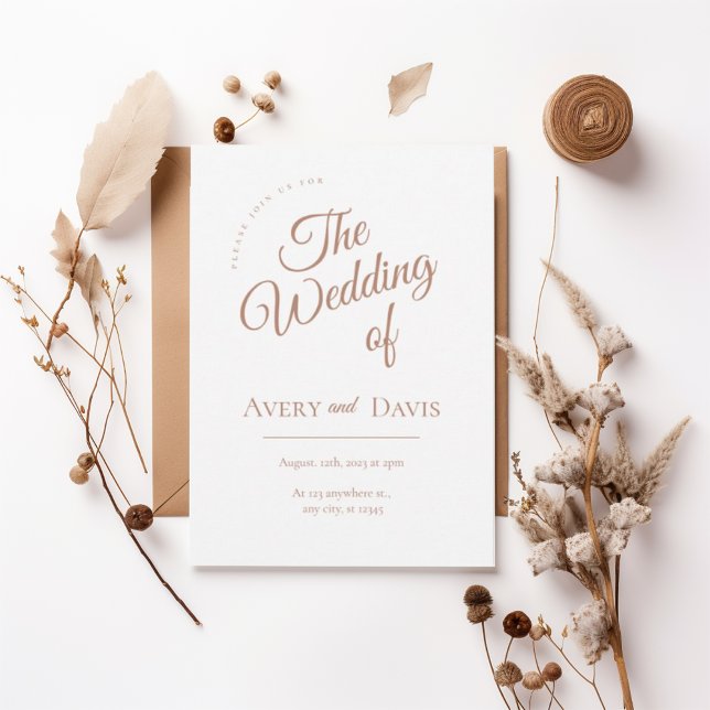 Invitación Elegant Copper Script Wedding Invitation (Subido por el creador)