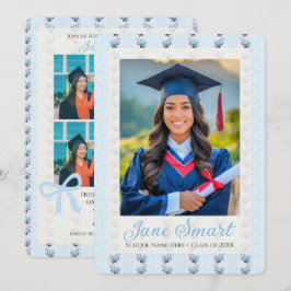 Invitación Elegant Cottagecore Graduation Announcement (blue)