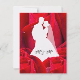 Invitación elegant couple red roses