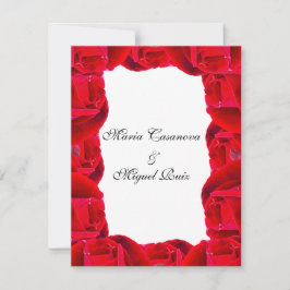 Invitación elegant couple red roses