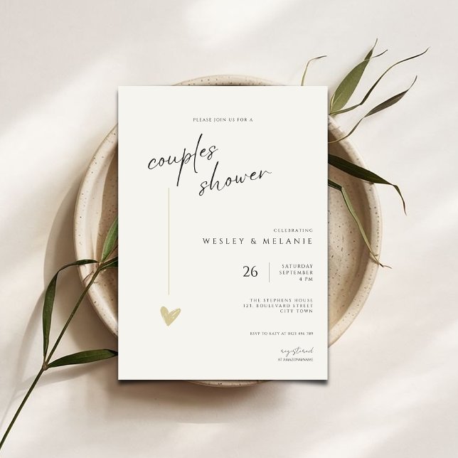 Invitación Elegant Couples Shower Calligraphy Typo Wedding  (Subido por el creador)