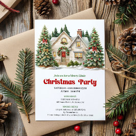 Invitación Elegant Cozy Christmas house invitation watercolor