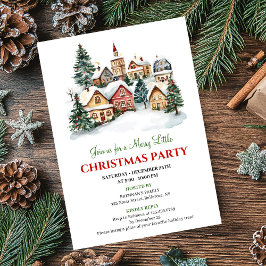 Invitación Elegant cozy holiday scene Christmas dinner invite