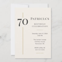 Elegant Cream & Gold 70th Birthday