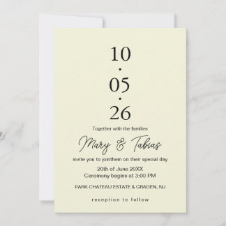 Invitación Elegant Creamy White Minimalist Wedding
