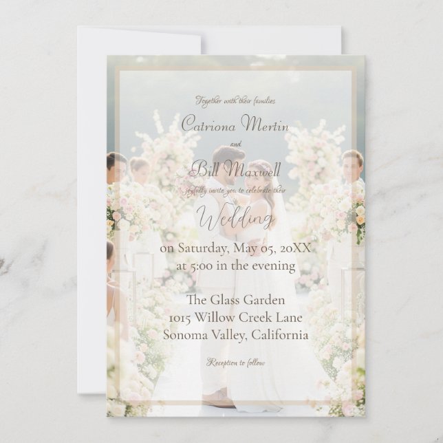Invitación Elegant Custom Photo Wedding Invitation (Anverso)