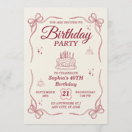 Invitación Elegant Customizable Birthday Invitation Card