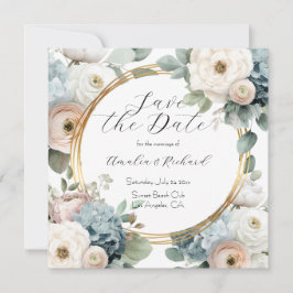 Invitación Elegant Customizable Floral Save the Date Card