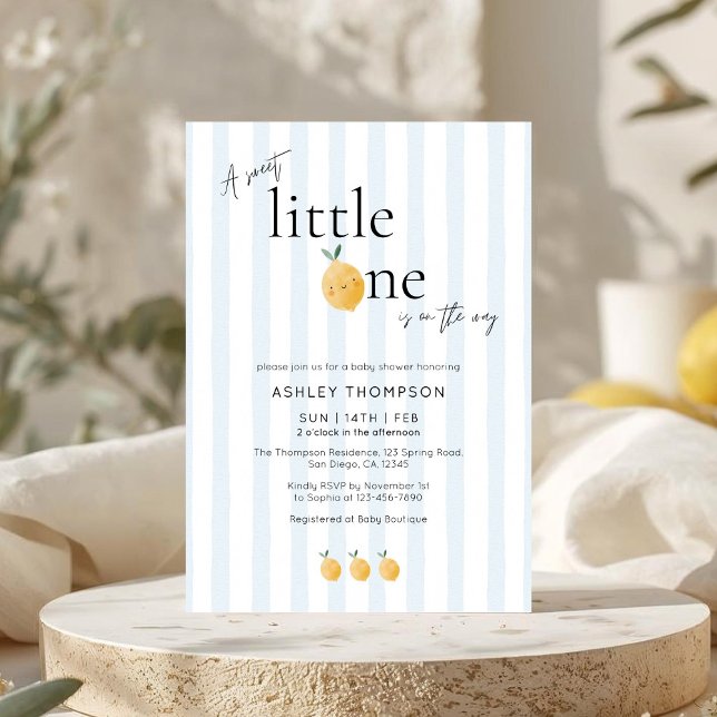 Invitación Elegant Cute Lemon Citrus Baby Shower (Subido por el creador)