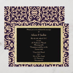 Invitación ELEGANT Damask WEDDING