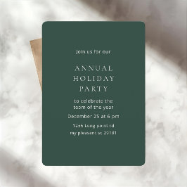 Invitación Elegant Dark Green Annual Holiday Party