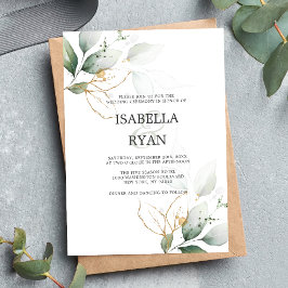 Invitación ELEGANT deja BODA de acuarela de oro de oliva