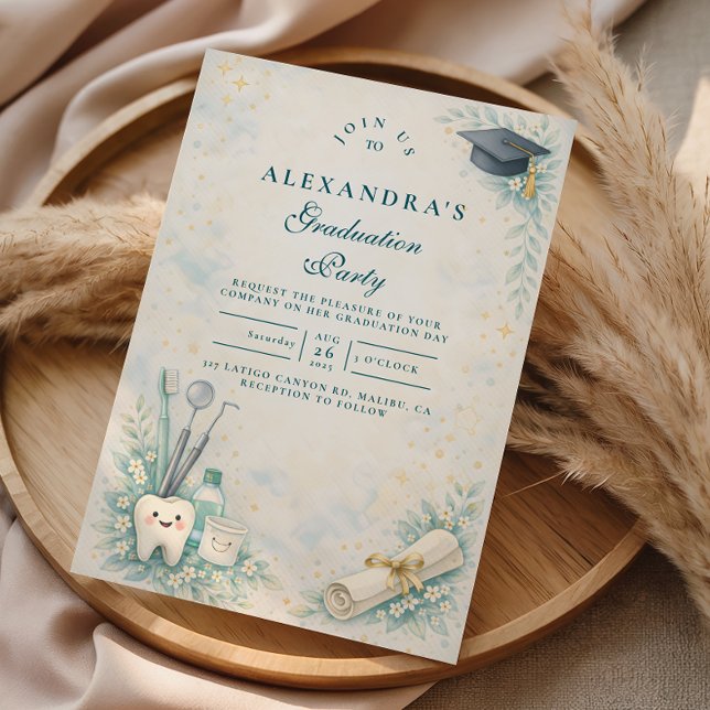 Invitación Elegant Dentist White Coat Graduation (Subido por el creador)