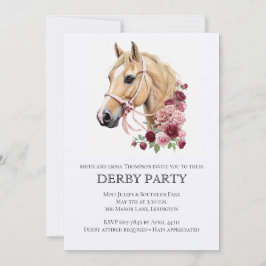 Invitación Elegant Derby Party Invitation with Horse Illustra