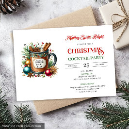 Invitación Elegant digital holiday cocktails party invitation