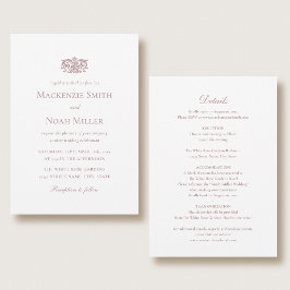 Invitación Elegant Double-sided Wedding Invitation Pink
