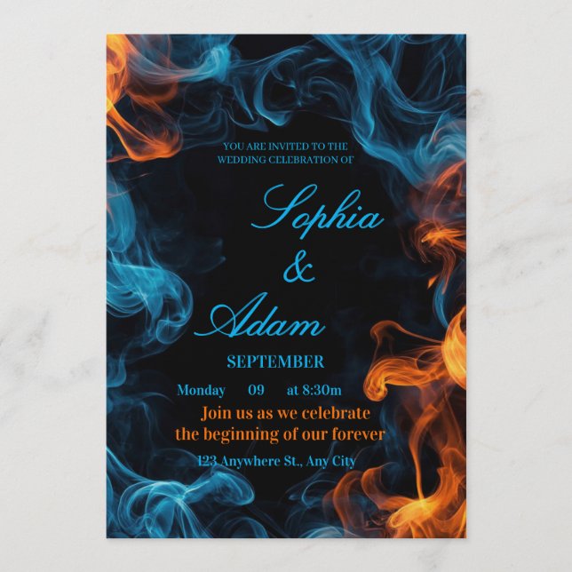 Invitación Elegant Dual Flame Wedding Invitation (Anverso)
