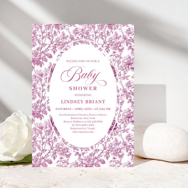Invitación Elegant Dusky Pink Rose Gold Baby Shower Invite (Elegant Dusky Pink Rose Gold Baby Shower Invitation)