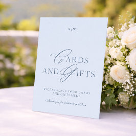 Invitación Elegant Dusty Blue Cards and Gifts Wedding Sign