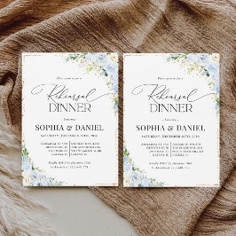 Invitación Elegant Dusty Blue Rehearsal Dinner Invitation