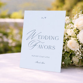 Invitación Elegant Dusty Blue Wedding Favors Sign