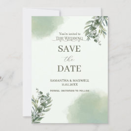 Invitación Elegant Dusty Green  Classic Save The Date Flyer