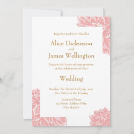 Invitación Elegant Dusty Pink and Gold Floral Wedding