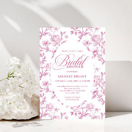 Invitación Elegant Dusty Rose Floral Bridal Shower Invitation