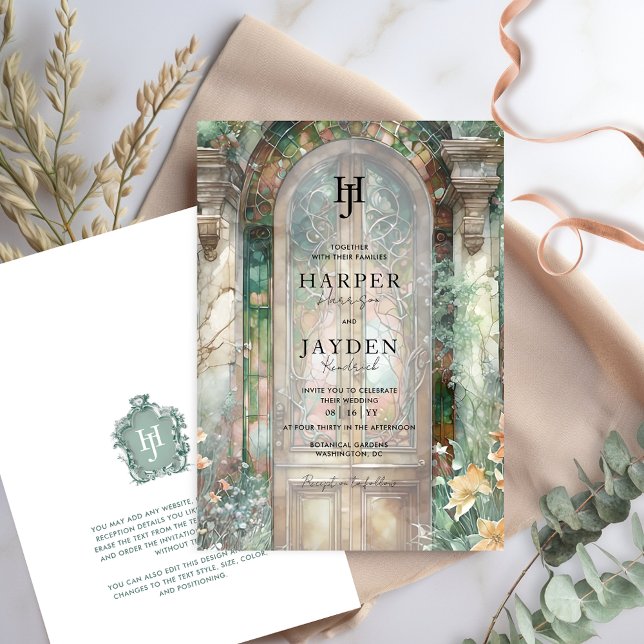Invitación Elegant Earthy Tones Watercolor Wedding Monogram (Subido por el creador)