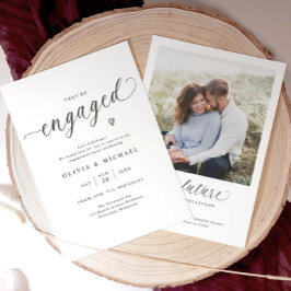 Invitación Elegant Engaged Modern Script Wedding Engagement