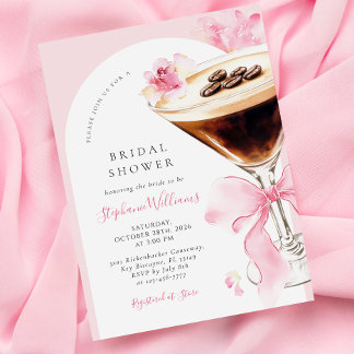 Invitación Elegant Espresso Martini Bridal Shower Invitation