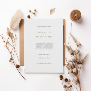 Invitación Elegant Estate Illustration Wedding Invitation