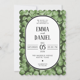 Invitación Elegant Eucalyptus Green Leaves Wedding Invitation