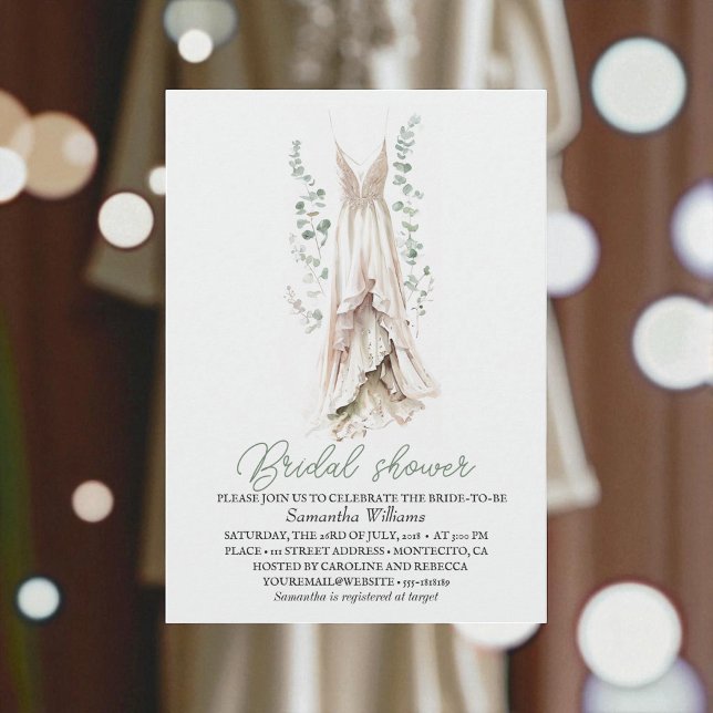 Invitación Elegant Eucalyptus Greenery Bridal Shower  (Subido por el creador)