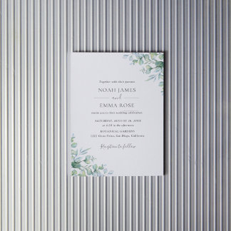 Invitación Elegant Eucalyptus Greenery Wedding